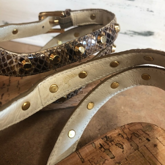 Michael Kors Embossed Leather Brown Jolie Sandals - Picture 8 of 8